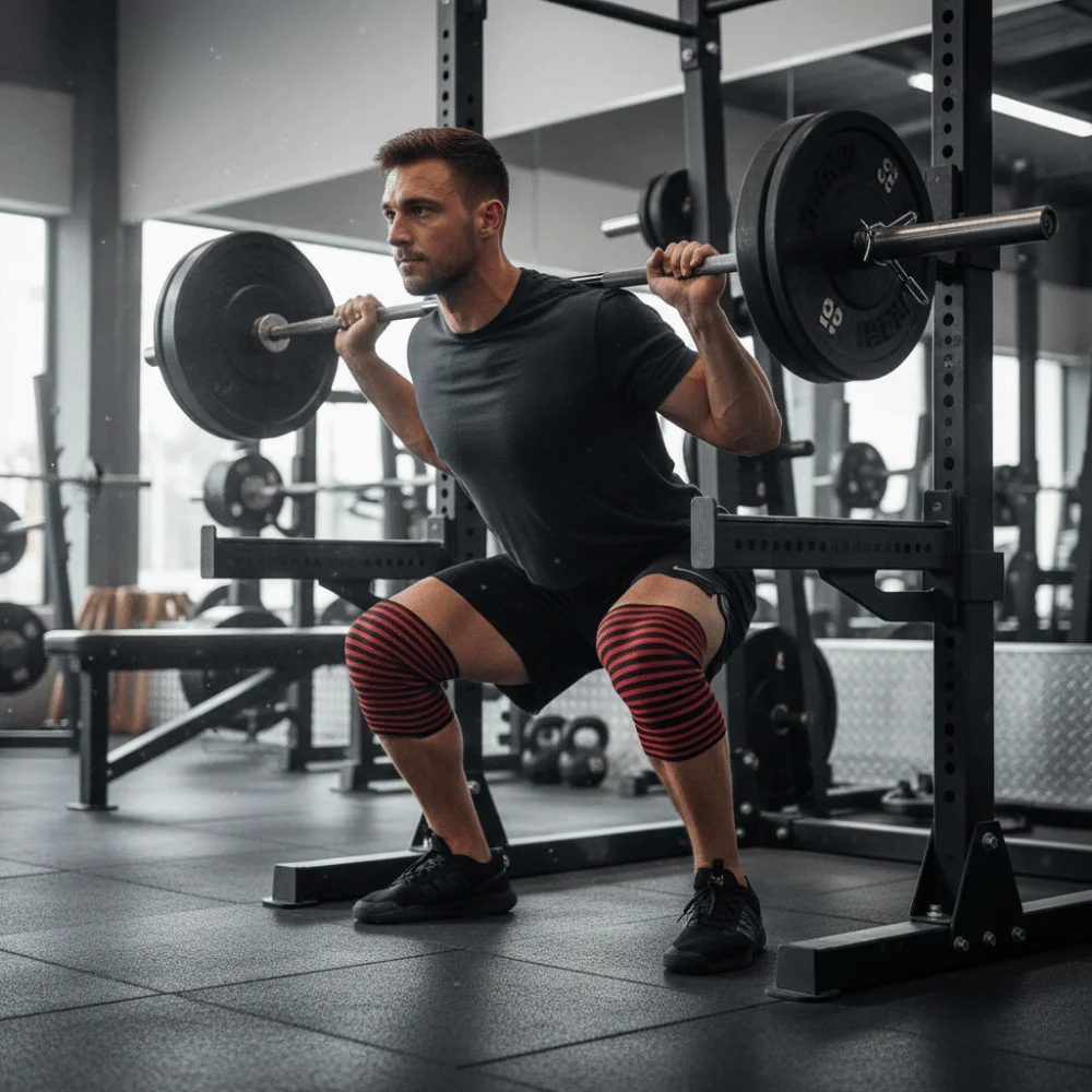 

Эластичные компрессионные бинты для коленей, профессиональные бандажи для коленей, наколенники 180*8 см, для приседаний, тренировок, фитнеса