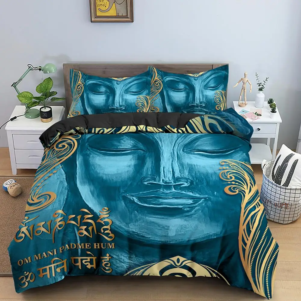 

Family Buddha Bedding Set Mandala Quilt Cover Luxury Twin King Size Bed Sets Bohemian Bedclothes 2/3pcs With Pillowcase