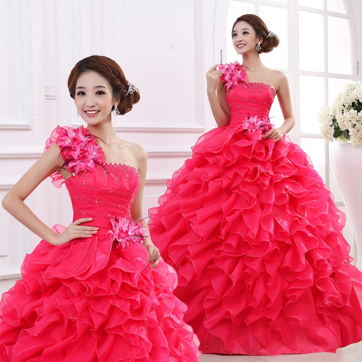 Candy Color Quinceanera Dresses Tiered Plus Size Ball Gowns Fashionable One-shoulder Floor-length Suknia Balowa Customized