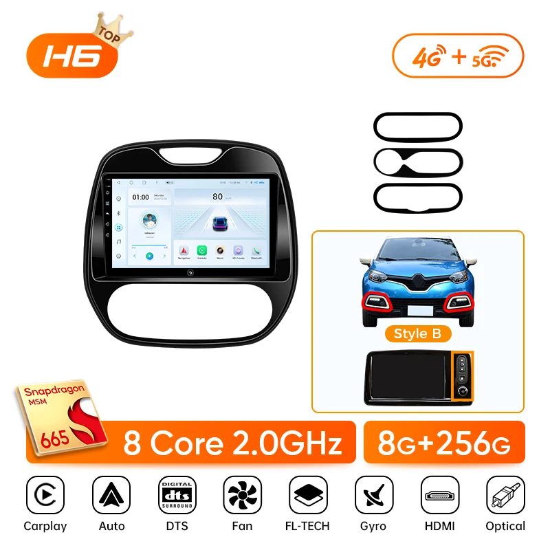 Ainavi Android 13 Autoradio Voor Renault Captur CLIO Samsung QM3 2014-2020 Kaptur Auto Multimedia Draadloze Carplay Android auto