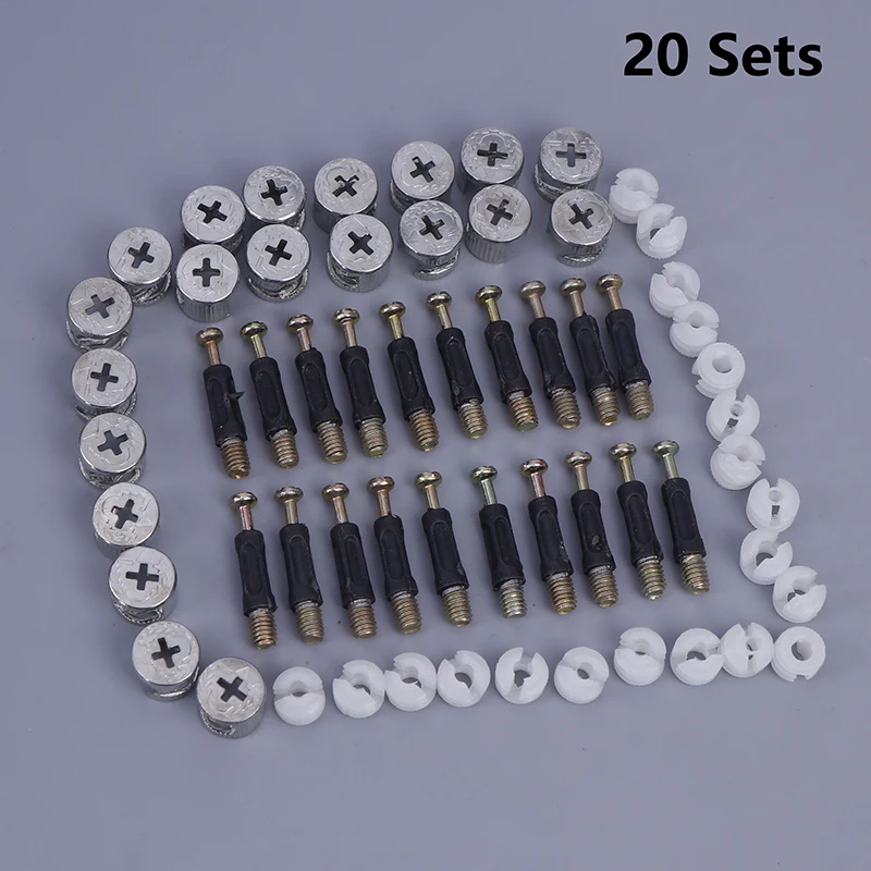 20PCS 40MM Three In One Eccentric Wheel Screw Fastener 35MM Three In One Connector Wardrobe Furniture Connector Thickened