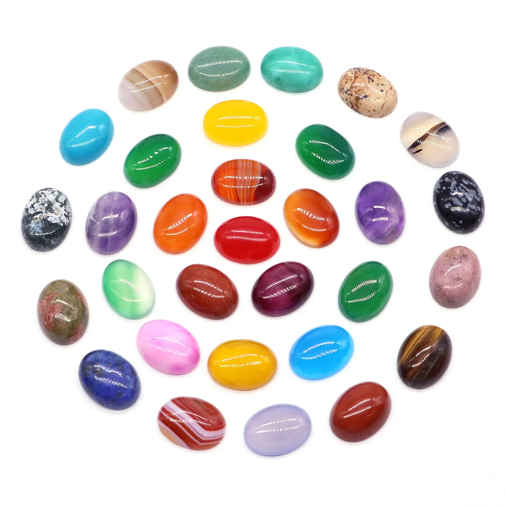 

12x16mm Oval Flat Back Cabochon Natural Stone Healing Crystal For DIY Gem Jewelry Earring Pendant Necklace Accessories Wholesale