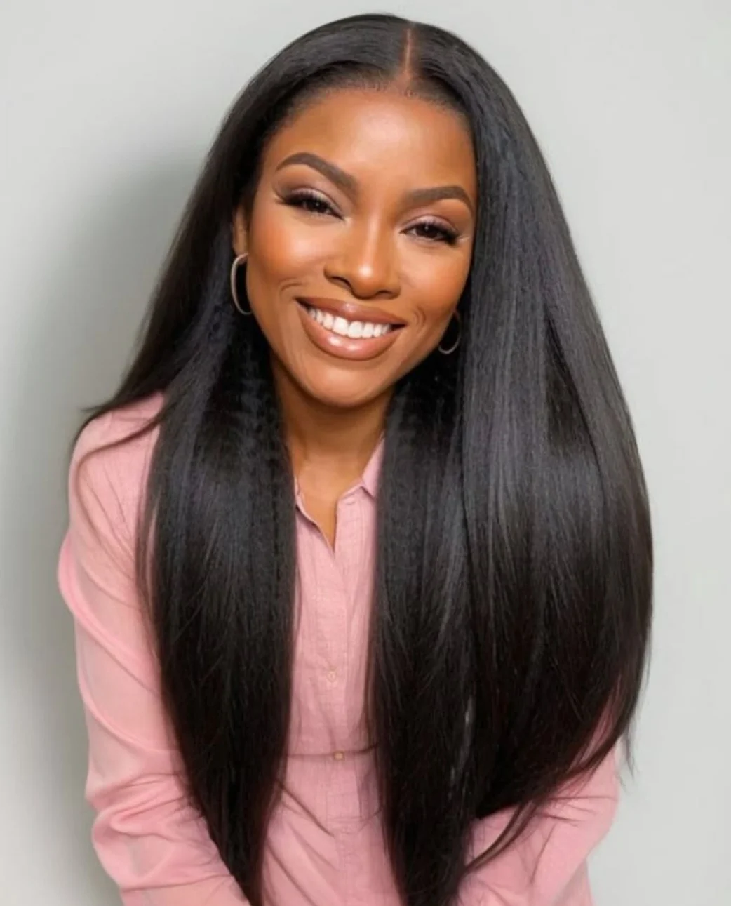 

Yaki, 26 дюймов, мягкий черный, плотность 180, длинный, странный, прямой, глубокий парик спереди, для женщин, с детскими волосами, предварительно выщипанные, бесклеевые, на каждый день