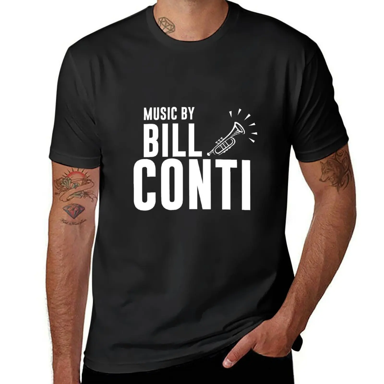 Music by BILL CONTI T-Shirt cute tops anime clothes plus sizes men clothes