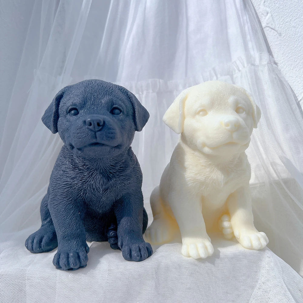 Imagem -03 - Silicone Rottweiler Dog Candle Mold Filhotes de Animais Molde de Cera de Soja Home Decor Dog Lover