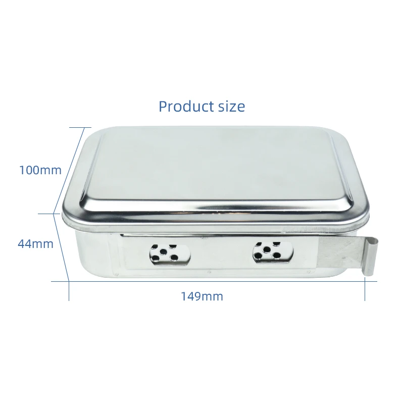 VVDental Stainless Steel Sterilization Tray Box Square Plate With Hole Cover Surgical Equipment