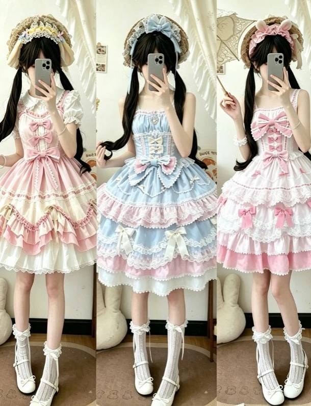 Japanischer Stil, süßes Lolita-Kleid für Damen, kurzärmelig, süßes Cosplay-Prinzessinnenkleid, weibliche Party-Mode, Y2k-Minikleid, Subkultur