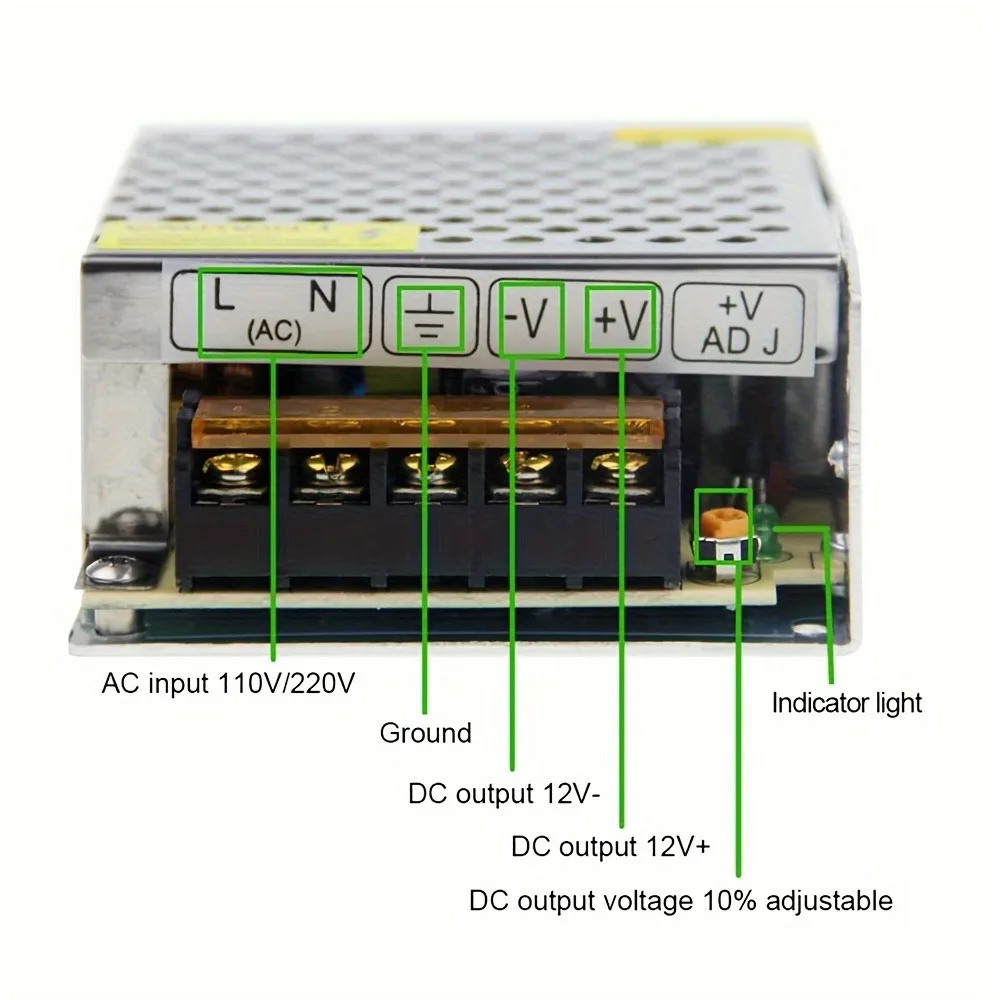 Power Supply 12V 5A AC/DC Voltage Converter Universal Regulated Switch Power Supply for LED Regulated Switch CCTV