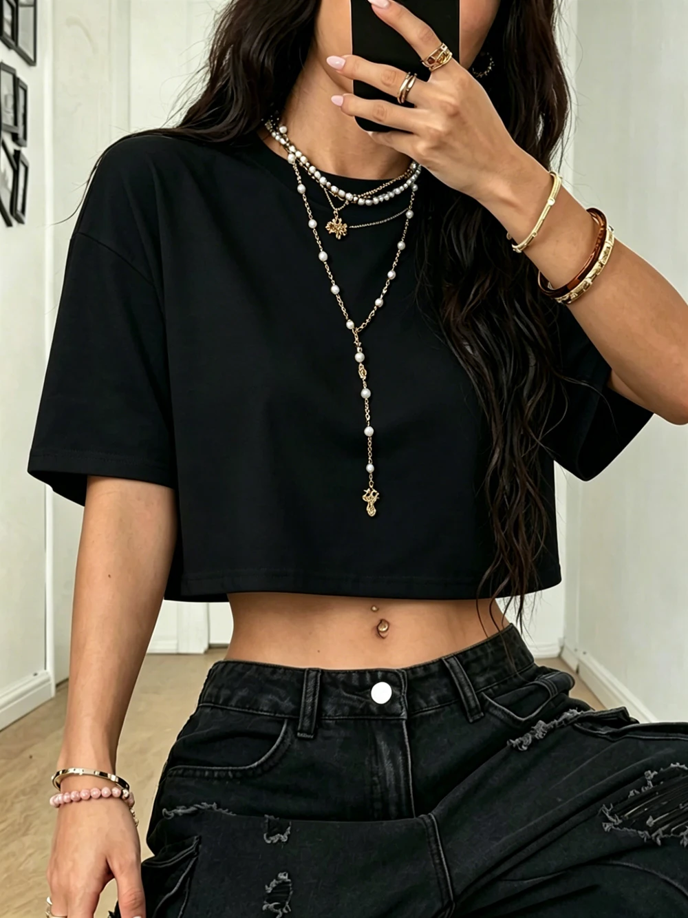 Summer Crop Solid T-shirts Cotton Womens Basic Oversized O-Neck Short Sleeves Tops Sporty Yoga Fitness Gym Tees Woman Clothes
