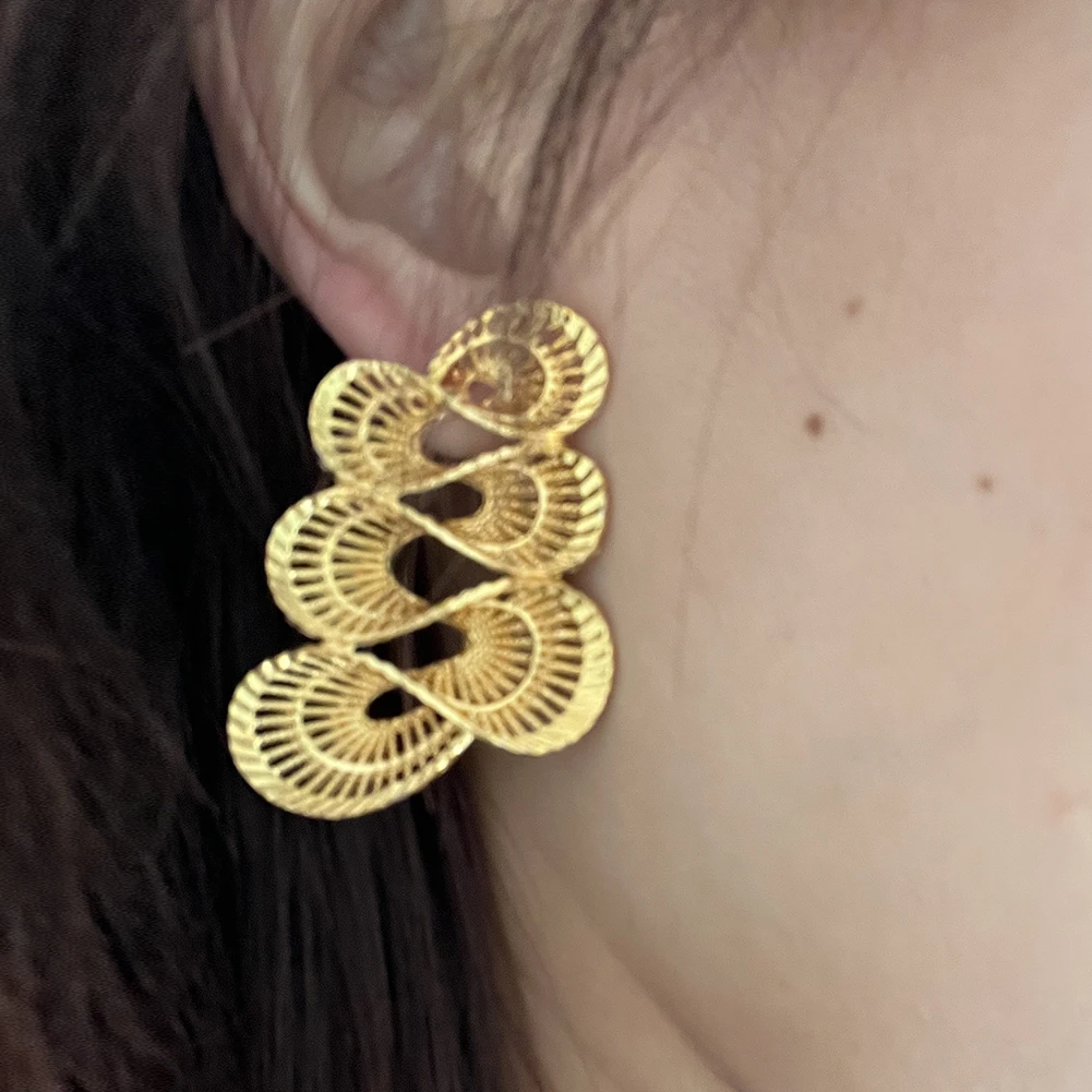 Ethiopia Dubai 24k Gold Color Earrings For Women African Party Israel Wedding Earrings Gift