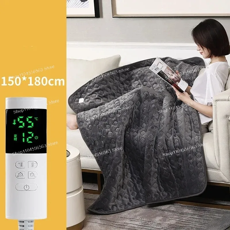 220V Security Plush Electric Blanket (1.81.5m) - Thermostat-Controlled Electric Mattress Warmer for Bed