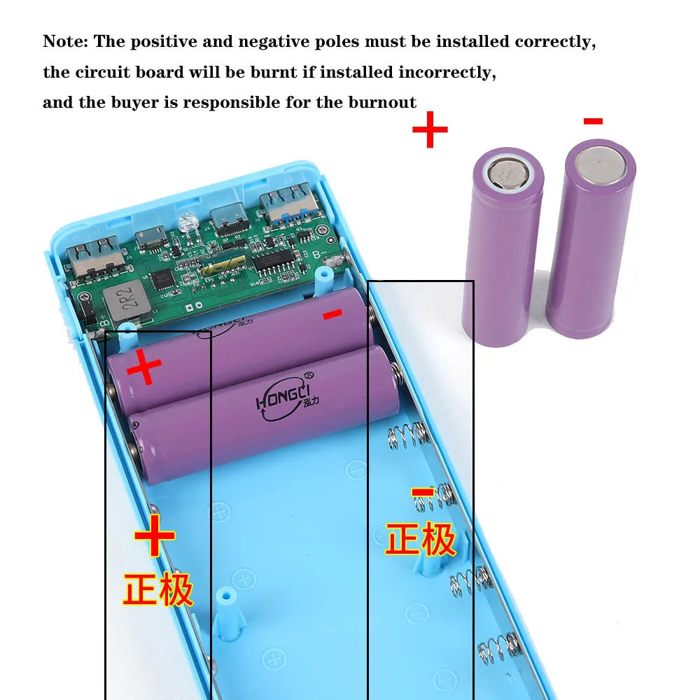 5V Power Bank Case Battery Charge Storage Box Without Battery Dual USB 10W Charger Power Bank Shell DIY 8*18650 Case