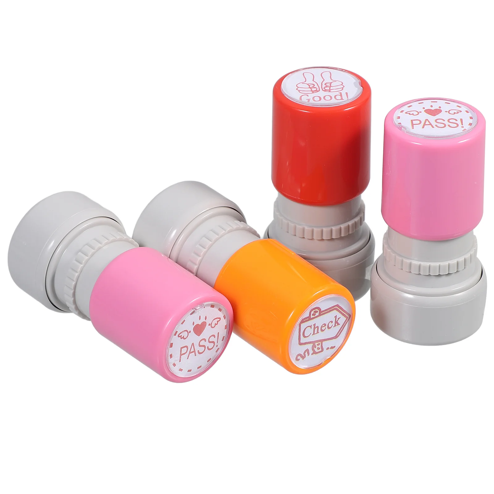 4 Pcs Encourage Cartoon Chapter Teacher Reward Stamps Photosensitive Stamper Kids Supply for School Multipurpose Child