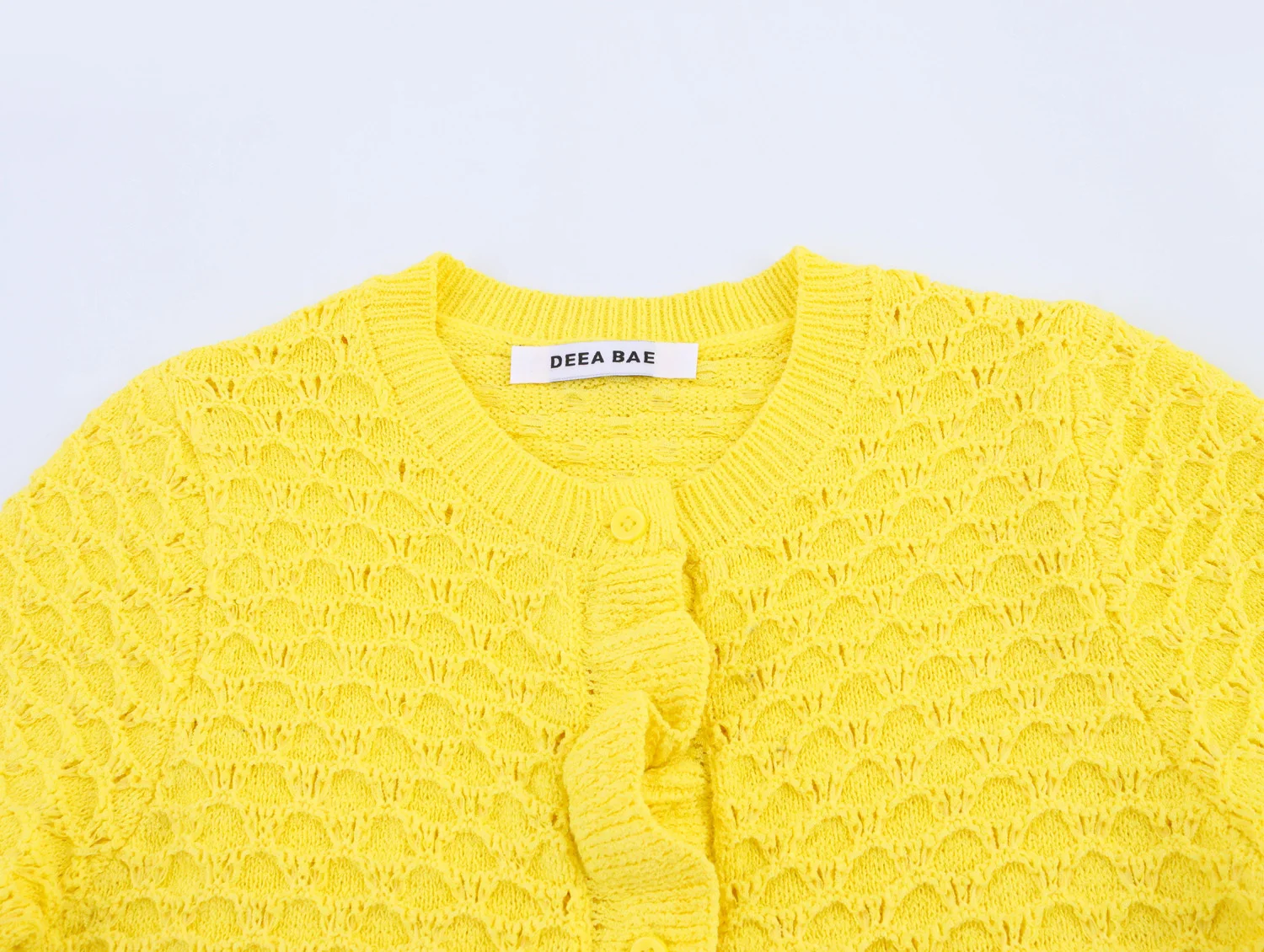KONDALA Chic 2025 Spring Knitted Women Sweaters Fashion Solid O-Neck Single Breasted Slim Shirt Elegant Ladies Ruched Sweaters