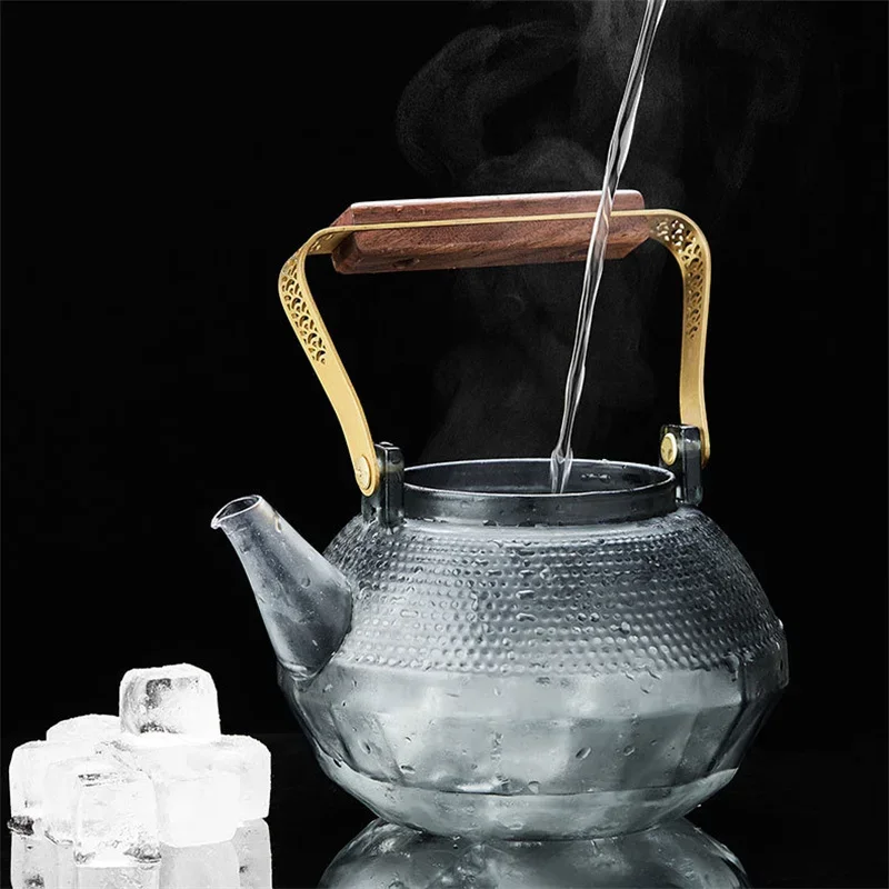 High Borosilicate Heat-resistant Glass Teapot with Strainer Simplicity Household Steaming and Boiling Puer Lifting Beam Tea Pot