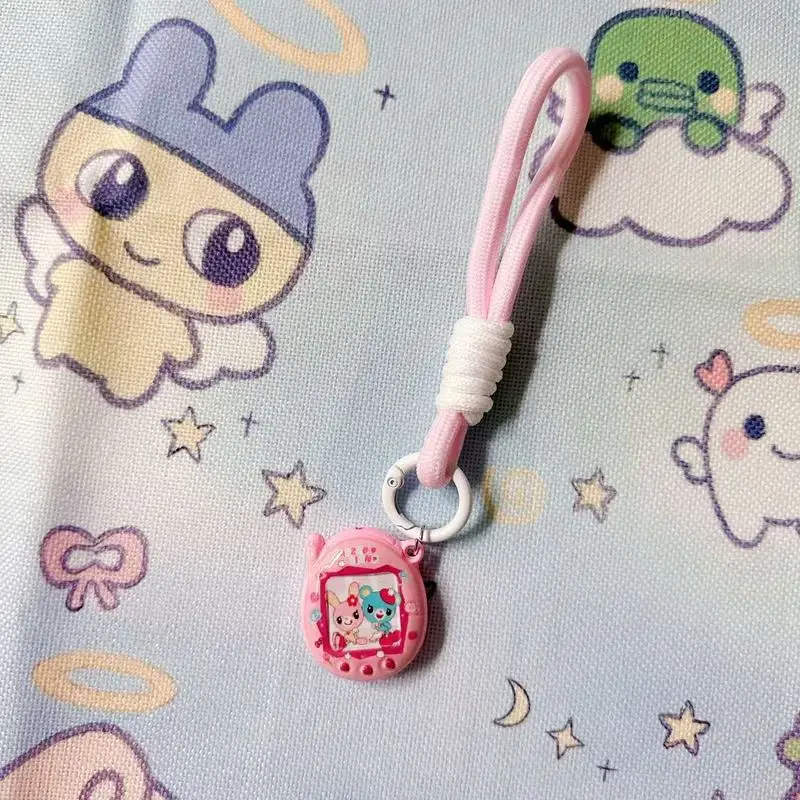 لطيف Tamagotchi الكرتون أنيمي المفاتيح الإبداعية النايلون الحبل للهواتف المحمولة والحقائب - هدية مثالية للصديقات