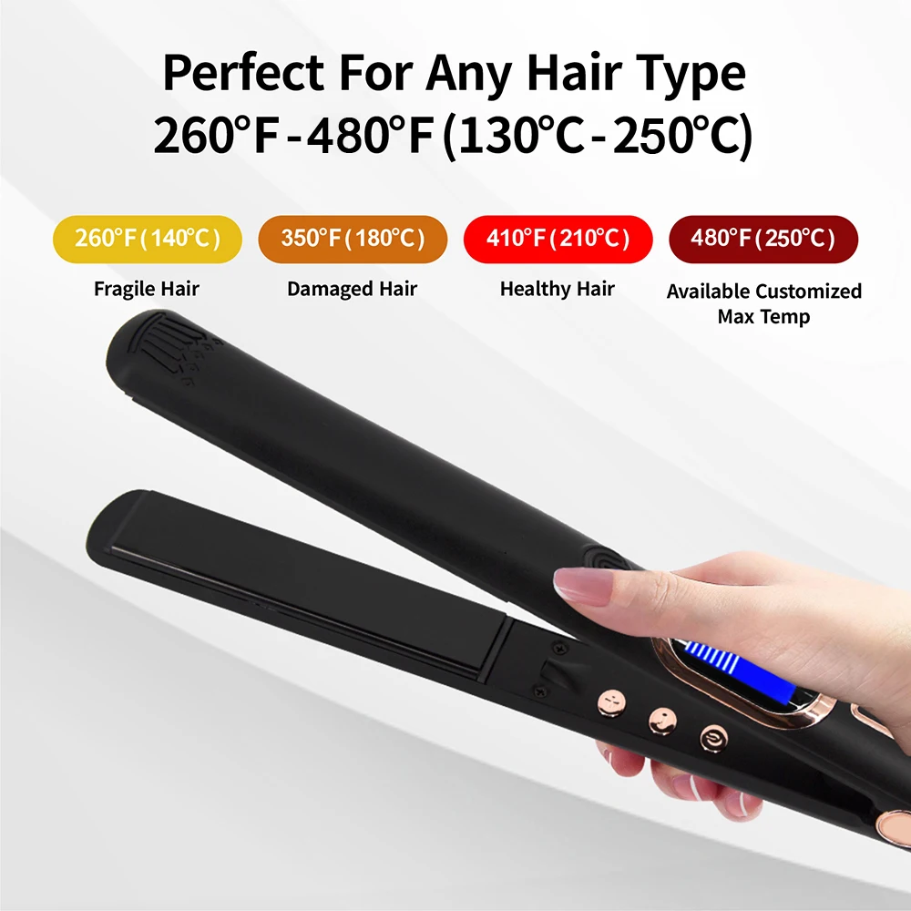 Hair Straightener Professional MCH Heating 480℉ High Temperature Hair Flat Iron Negative Ion Smooth Frizz Straightening Iron