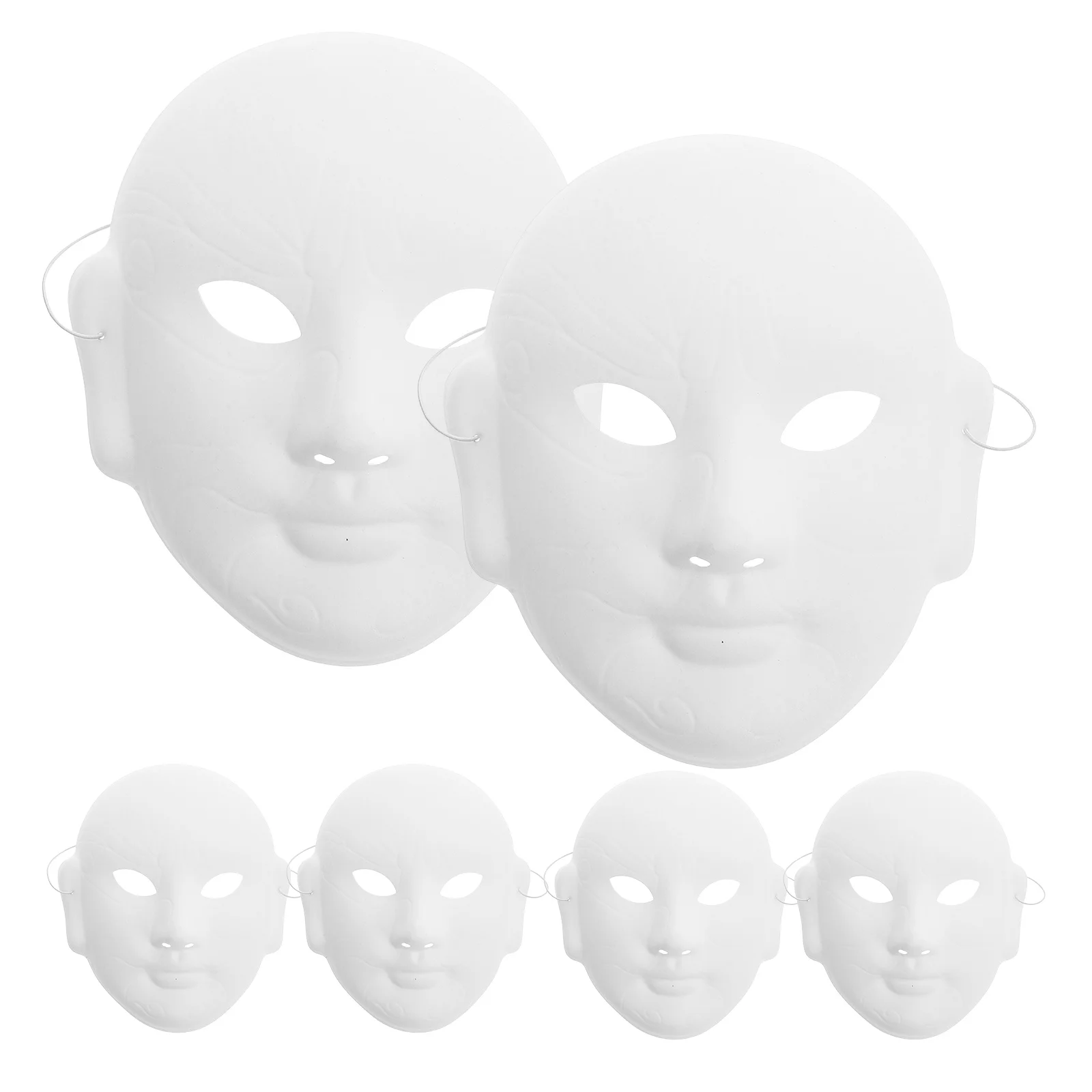 

6pcs DIY Peking Masks Blank White Paper Craft Unpainted Masquerade Face Mask for Party Carnival Photo Props Hand