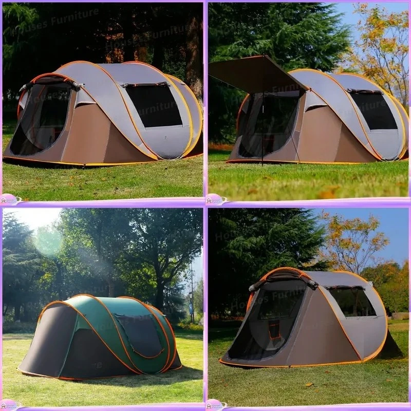 For Automatic Pop Up Tent 3-4 Person Instant Setup Portable Folding Camping Tent Outdoor Beach Shelter Waterproof Sunshade