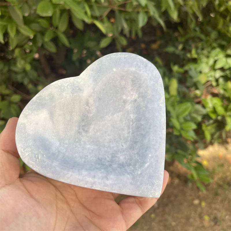 700g Quartz Natural Stone Celestite Heart Blue Crystal Reiki Energy Wichcraft Gems Minerals Handwork  House Decoration Home