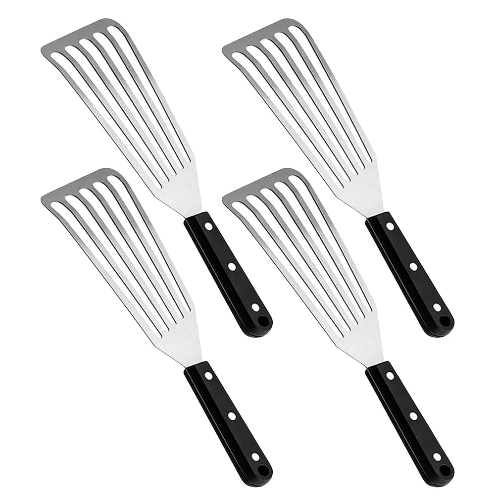 4Pcs Stainless Steel Fish Spatula Set Portable Kitchen Frying Spatula Multi-Use Cooking Shovel Steak Cooking Accessory
