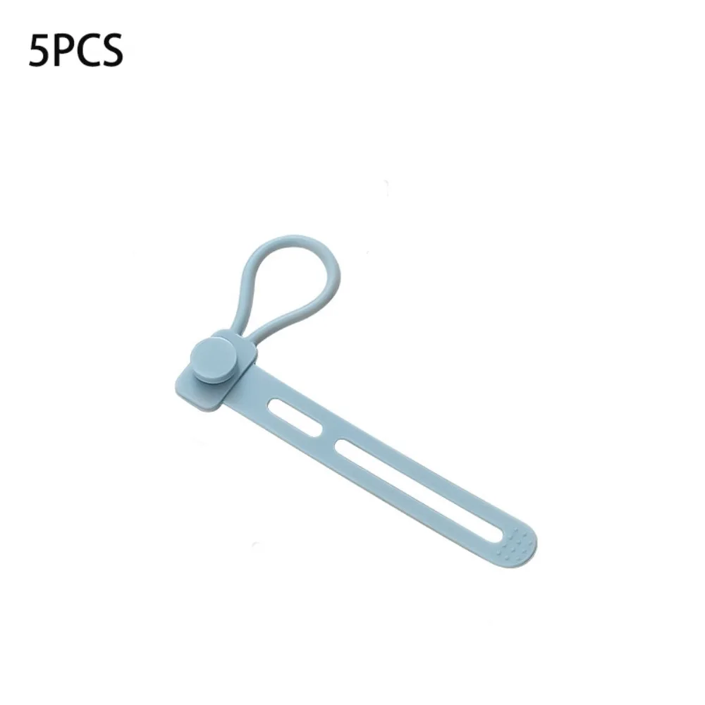 5pcs Practical Multipurpose Cable Ties Adjustable Length Tangle-Free Cord Organizer Reusable Loop Cord Kitchen Accessories