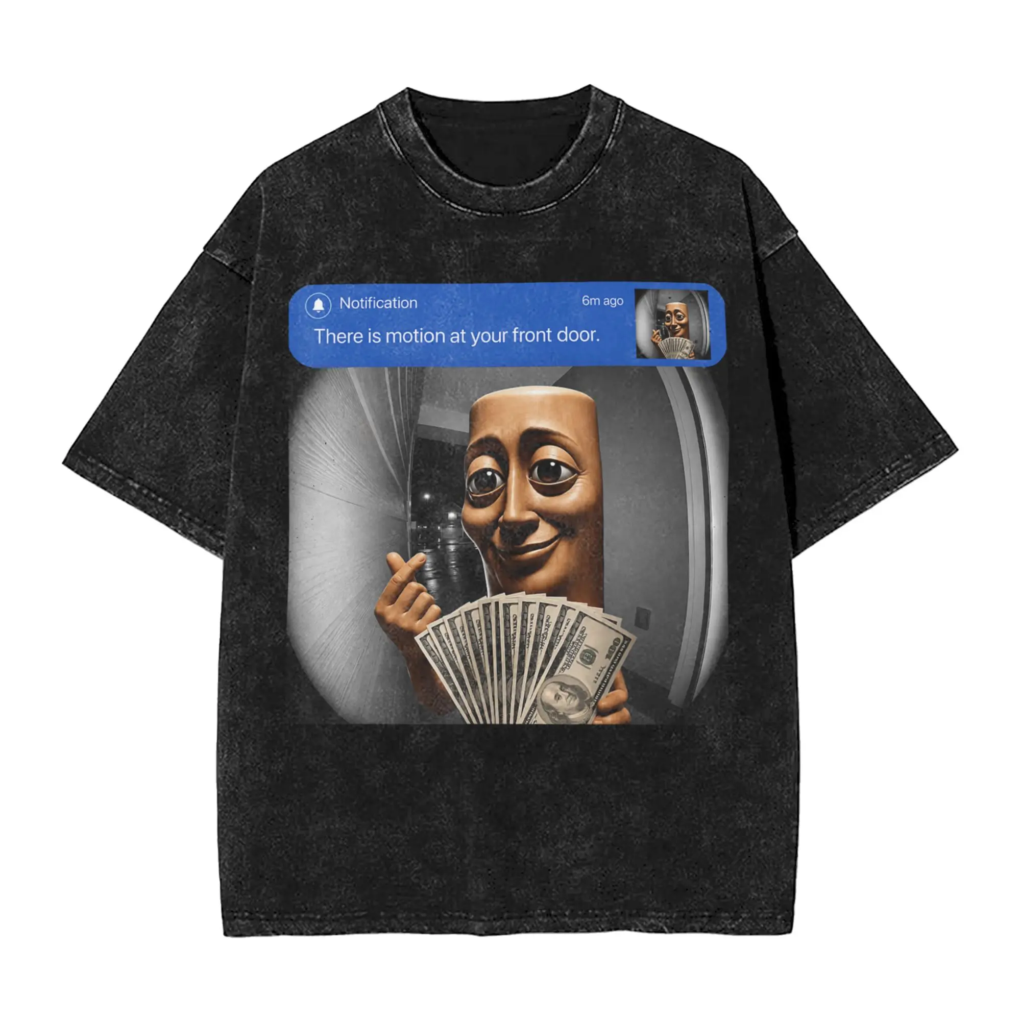 Leisure There is Motion At Your Front Door Tung Tung Tung Sahur Meme T-Shirt Men Crewneck 100% Cotton Washed T Shirt
