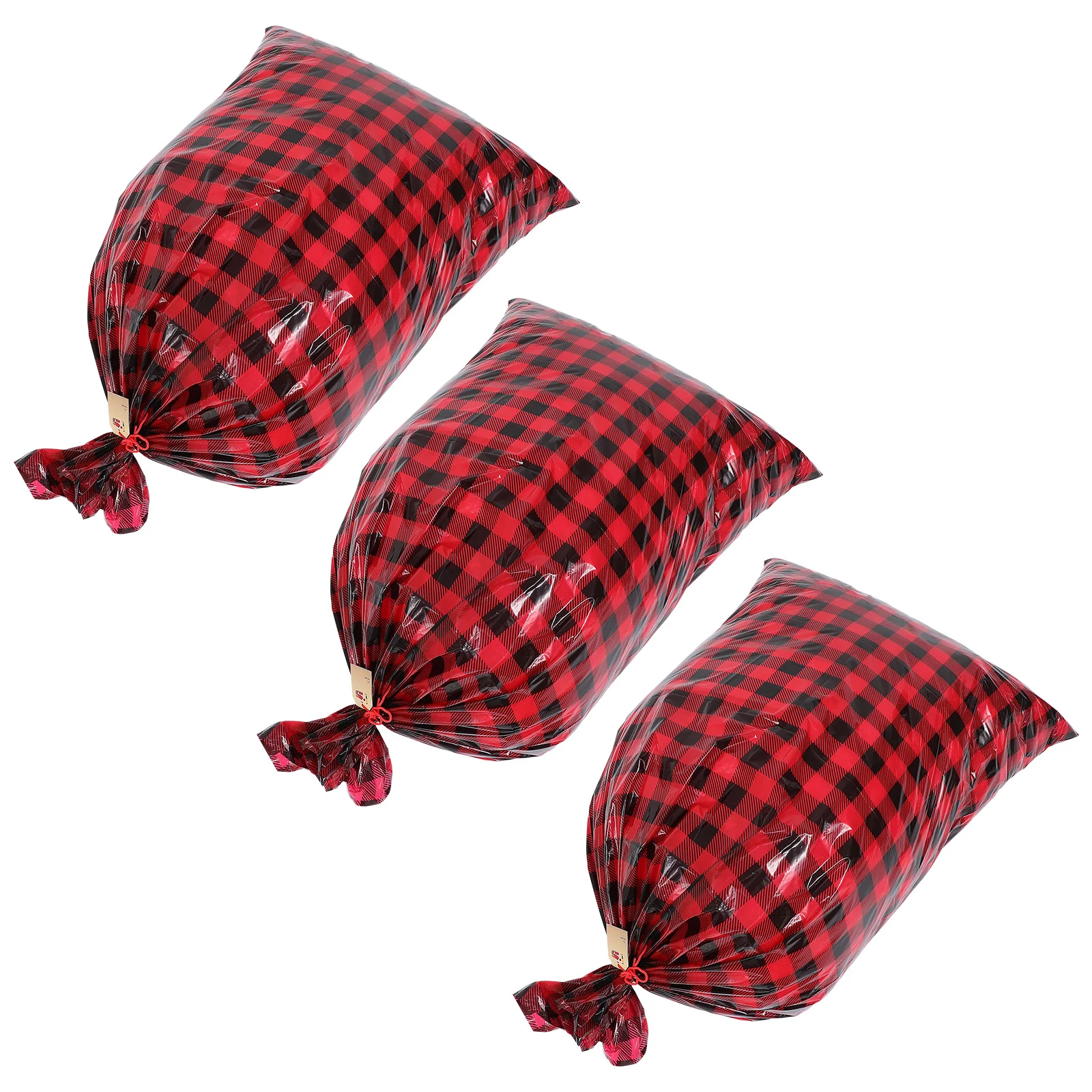 

3Pcs Gift Bag Christmas Stripe Design Large Capacity Present Sack for Holiday Party Xmas Gift Packaging Storage Sack