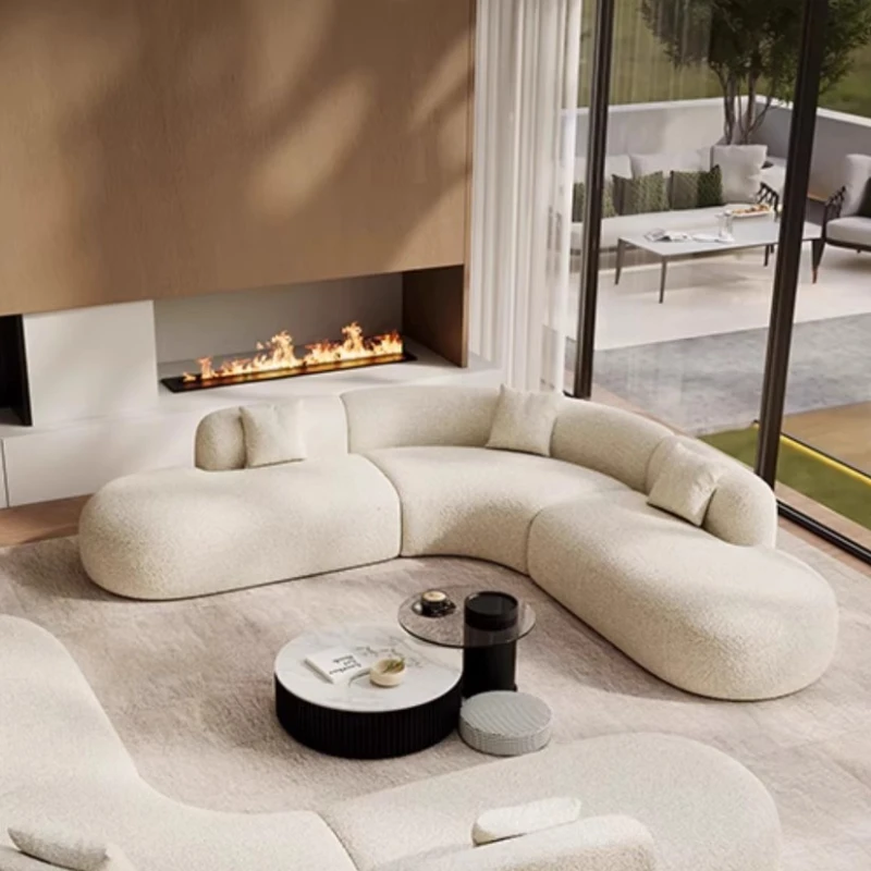 Sofa Melengkung Estetika Mewah Santai Modern Lounge Desainer Sofa Ruang Tamu Trendi Dekorasi Kamar Hotel Seni Furnitur Muebles