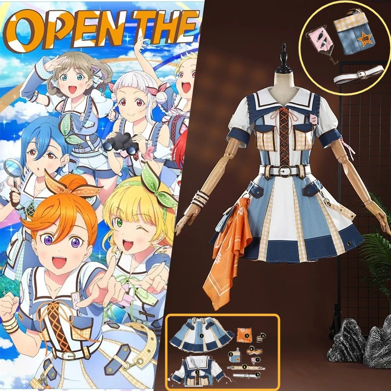 

Love Live! Superstar Cosplay Liella 7th Live Tour Stage Costume Shibuya Kanon Cosplay Blue Performance Dress for Women Halloween