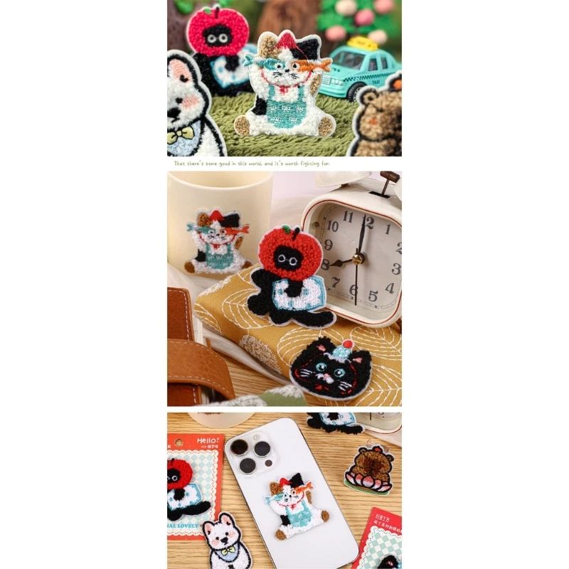 Creative Cartoon Animal Embroidery Patches Friendly Polyester Embroidery Sticker For Notebook Crafts Kids Activity 896C