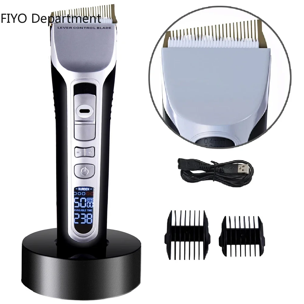 Hair Clipper Unique Shaped Moving Blade Hair Trimmer LCD Display USB Rechargeable For Salon Men Hair Cutting Barber Machine