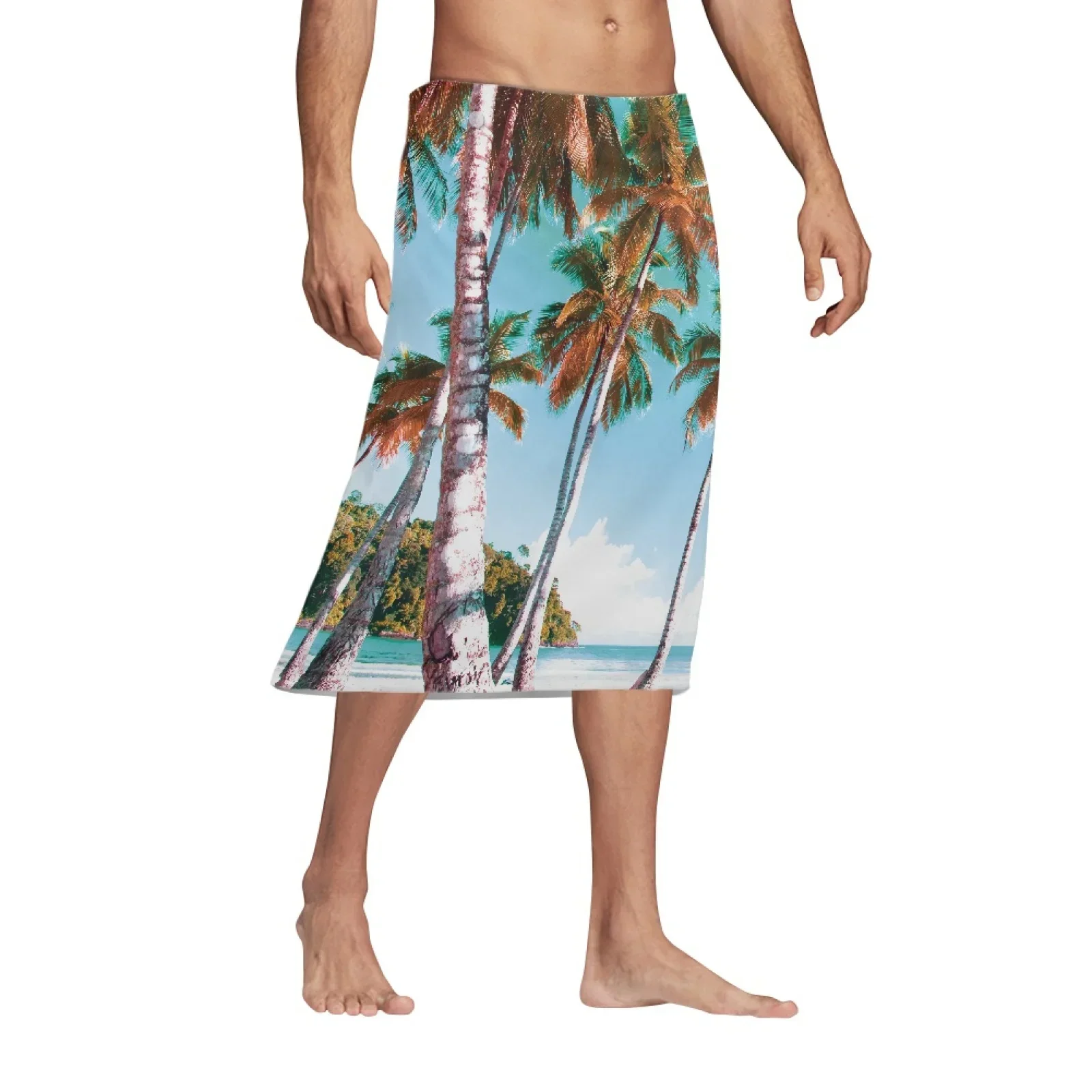 Polynesian Tribal Fijian Totem Tattoo Fiji Prints Summer Men Ventilate Holiday Beach Party Skirt Men Handsome Streetwear Skirt