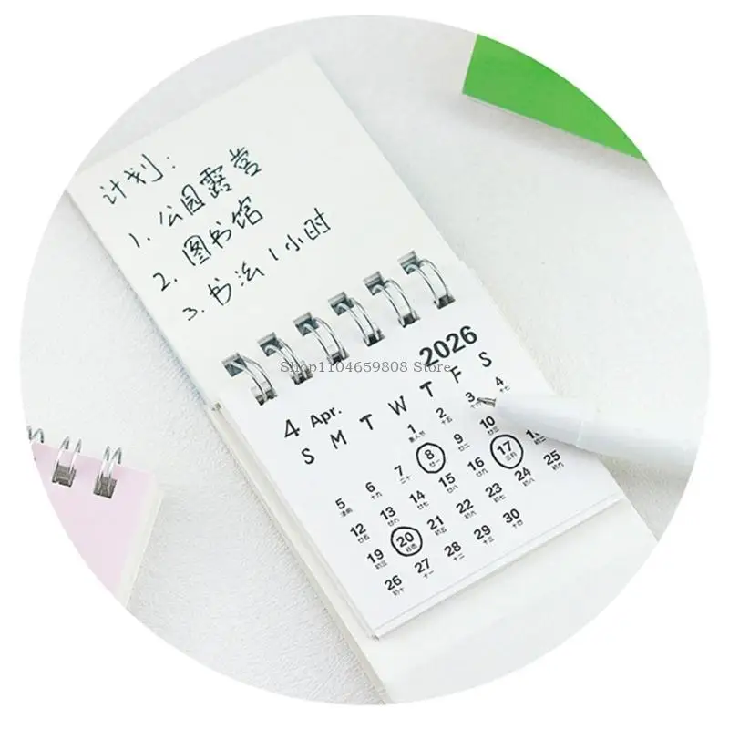 2026 Desk Calendar from Aug 2025 to Dec 2026 Twin-Coil Binding Monthly Calendar - Image 2