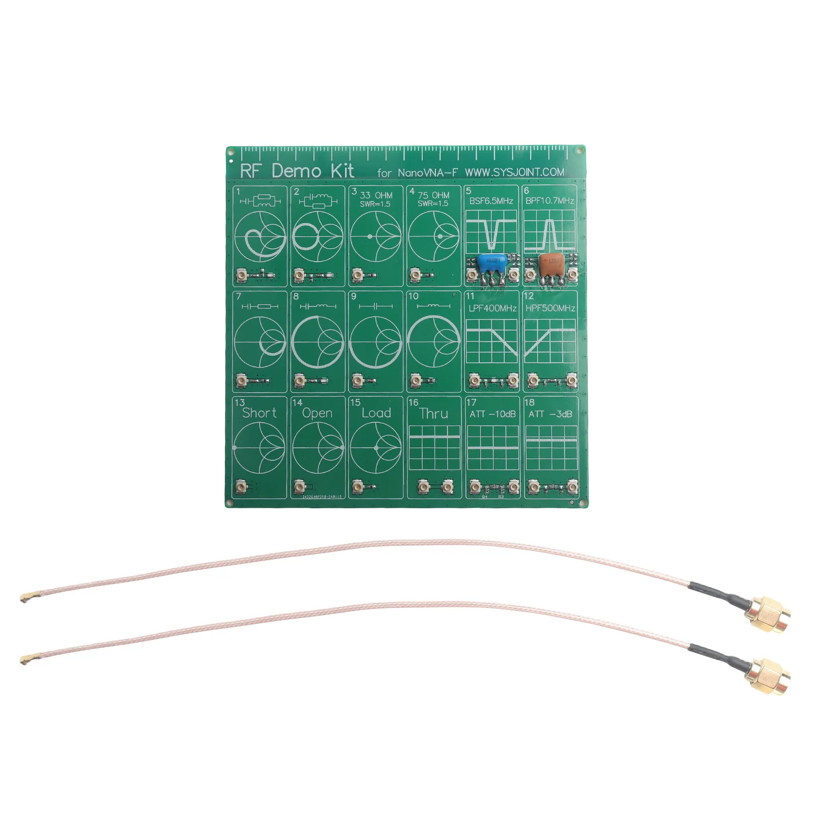 RF Demo Kit For NanoVNA Vector Network Analyzer Radio For Frequency Tester Filter Attenuator Board With Wires For Signal Testing