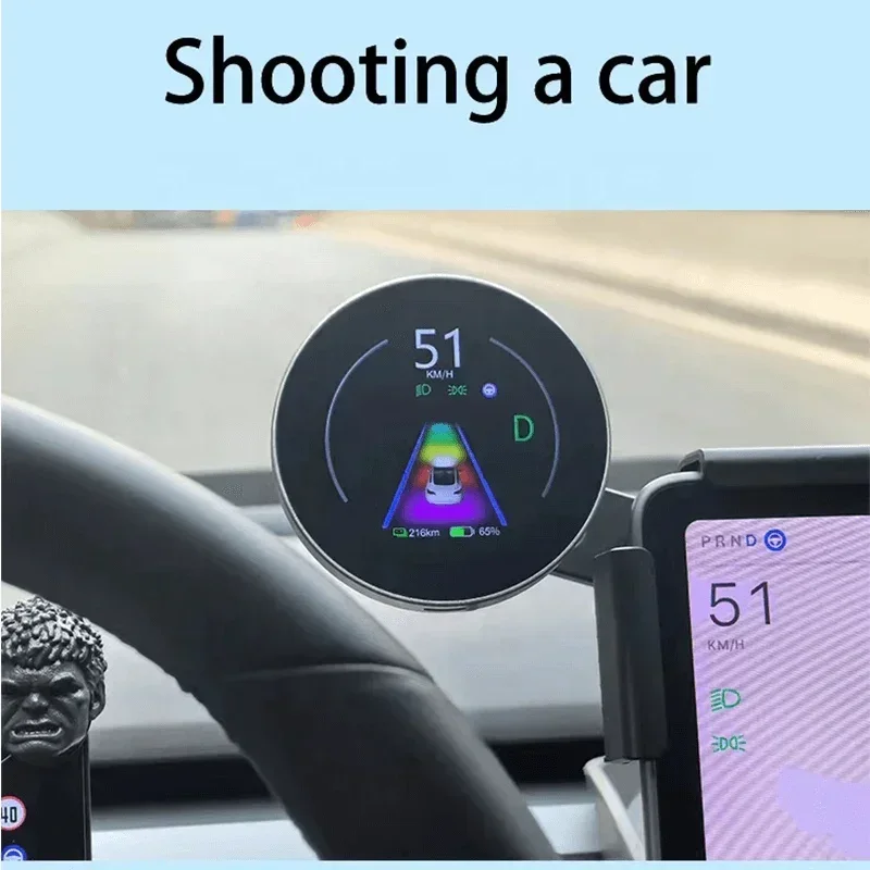 2026/Ruiyyco Model3/Y 2.1 Inch Ultra Mini Dashboard Screen Heads Up Display Digital Instrument Cluster For  2017-2024