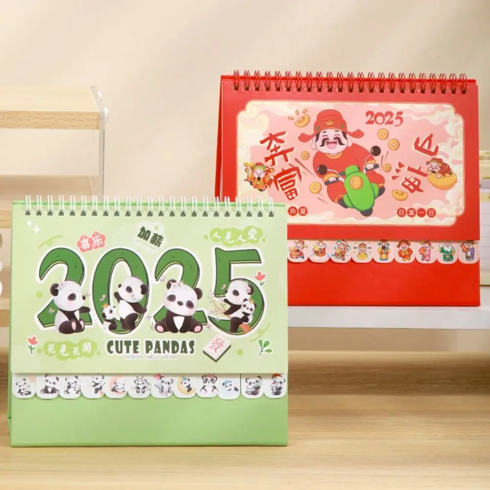 Calendario da tavolo Flip 2025 in piedi Programma giornaliero mensile Flip Calendario mensile Pianificazione Calendario da tavolo Panda Capodanno