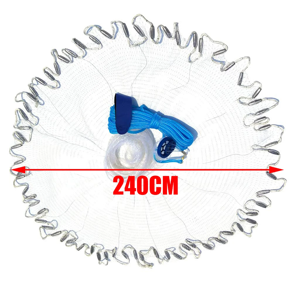 Casting Net 4ft 6ft 8ft Radius Cast Nets USA Saltwater Freshwater Fishing  Net with Ring Easy to Throw Casting Net for Bait Trap - AliExpress 18