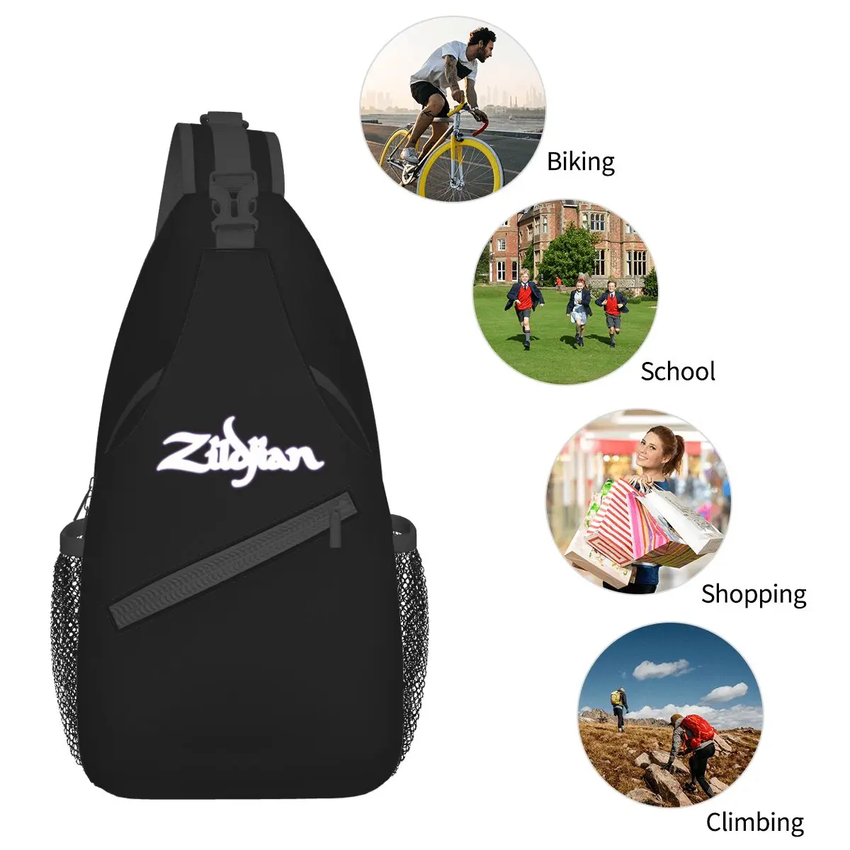 Zildjian Logo Seriuos plecak na ramię torba ze sznurkiem podróżna torba na klatkę piersiowa plecak męski moda plecak typu Crossbody torba na ramię