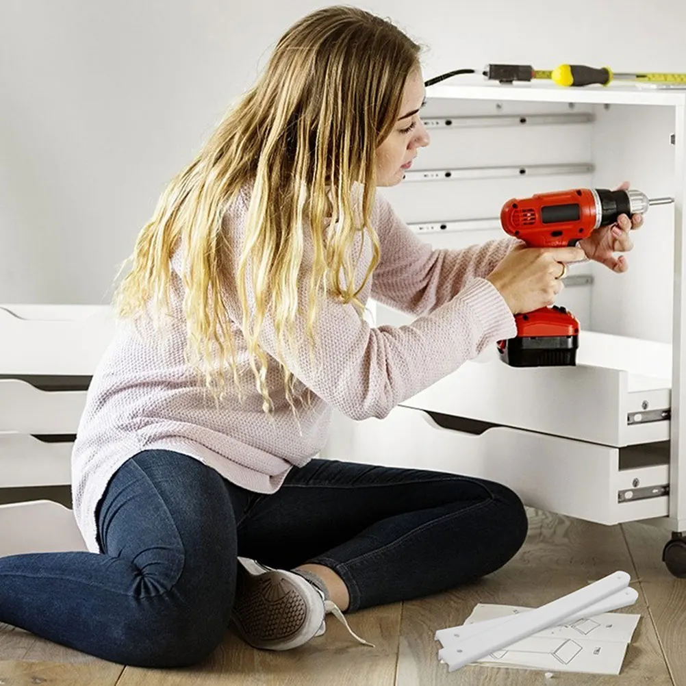 

1 Set Plastic Slide Rails Heavy Duty Drawer Slides White Color Undermount Dresser Furniture Hardware Strong Load Bearing
