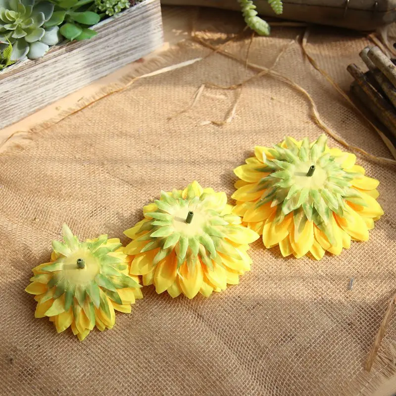 Large Silk Sunflower Artificial Flower Head For Wedding Box Decoration Headmade Scrapbooking Accessories Fake flowers