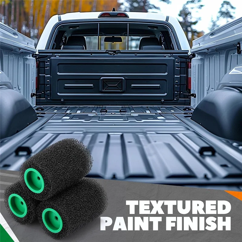 

BYBS-9 Pcs Textured Paint Roller Kit, 4 Inch Bed Liner Roller Covers With Frame For Truck Coatings And Non-Slip Surfaces