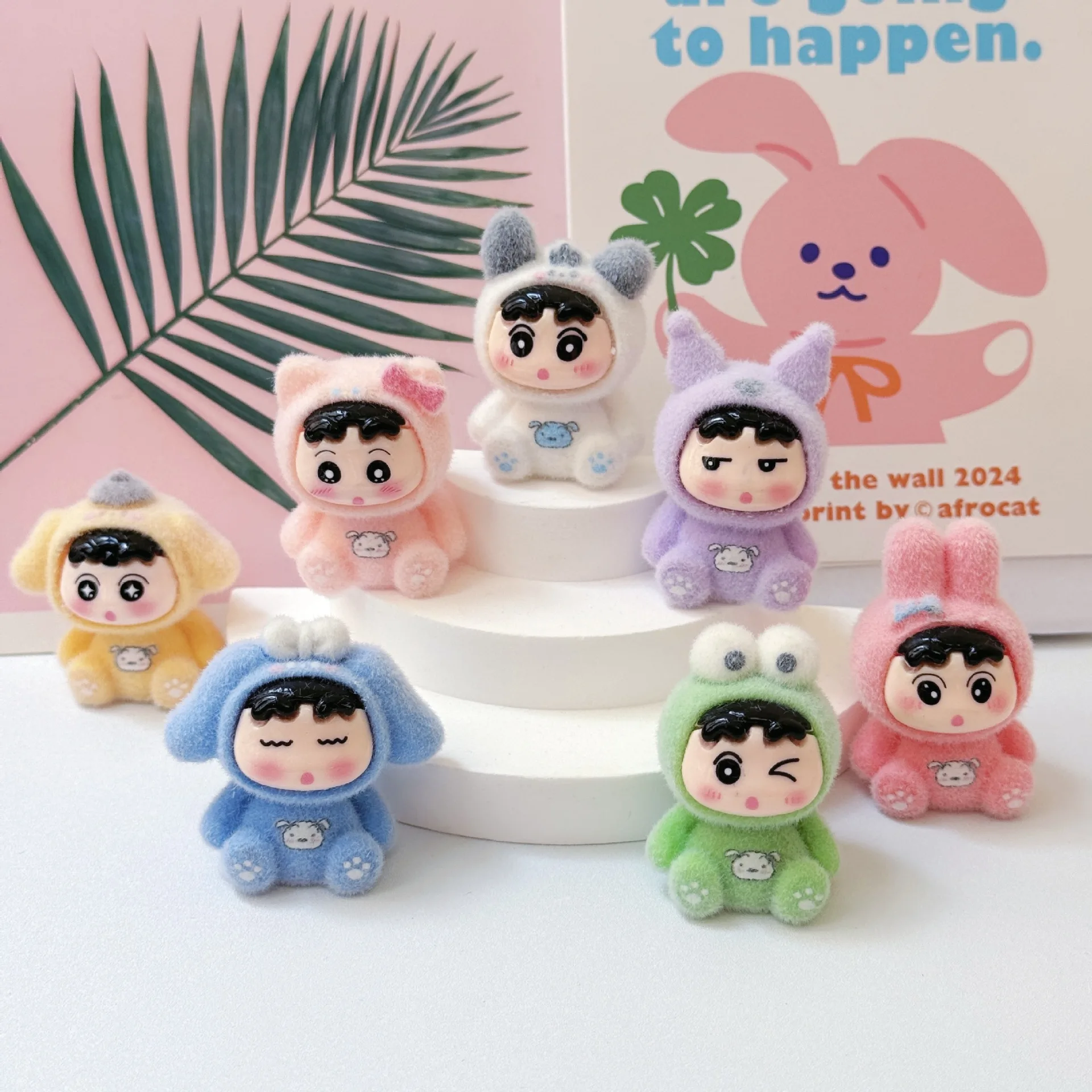 ฟิกเกอร์การ์ตูนชินจัง 7 ชิ้น ของตกแต่งโต๊ะทำงานน่ารัก อุปกรณ์ทำพวงกุญแจ DIY ของตกแต่งรถยนต์ ของขวัญสำหรับผู้ชายและผู้หญิง