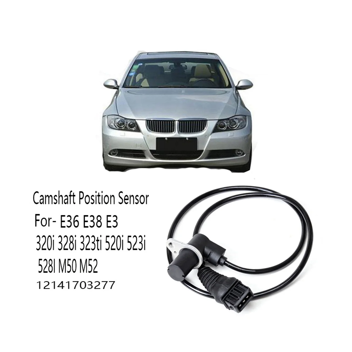 Sensor de posición del árbol de levas para BMW, accesorio de fase del cigüeñal para E36, E38, E39, 320I, 328I, 323Ti, 520I, 523I, 528I, M50, 12141703277, 2 unidades