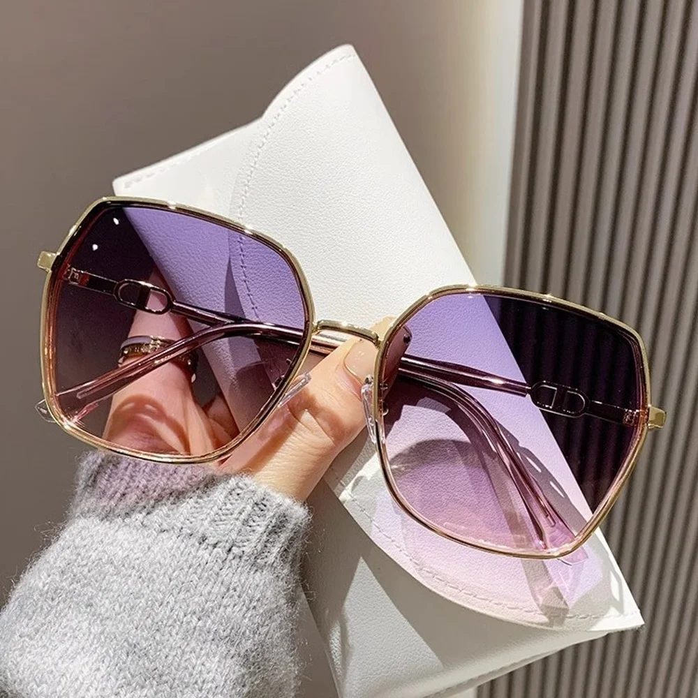 2025 نظارات شمسية UV جديدة عصرية للقيادة نظارات السفر نظارات مستقطبة ممتازة وجه مستدير مضلع