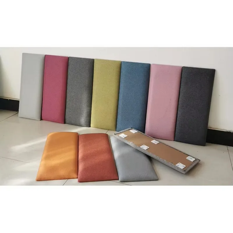 European Style Tatami Fabric Soft Bag Wall Back Cushion Cotton Hemp Hotel Children\'s Room Headboard Self-adhesive Wall Enclosure