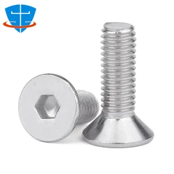 DIN7991 Inside Allen Head Screw M1.6 M2 M3 M4 M5 M6 M8 M10 M12 304 Stainless Steel Hex Socket Flat Countersunk Head Screw Bolt