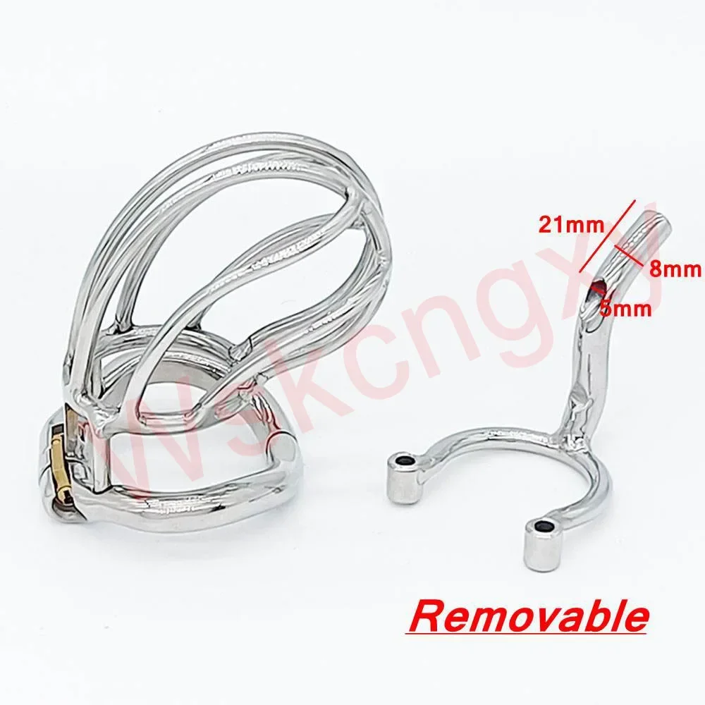 New Stainless Steel Male Chastity Cage with Removable PA Puncture Cock Cage Bdsm Sex Toys for Men Erotic Urethral Lock Device