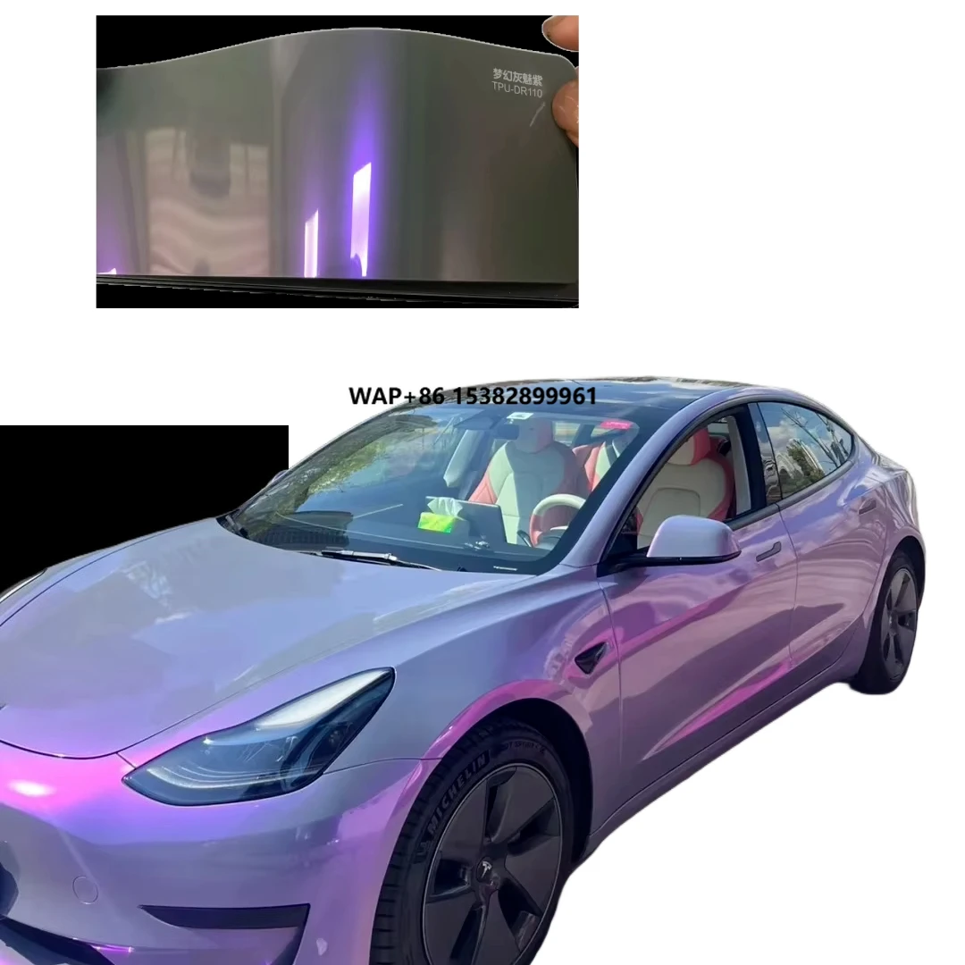 

300+ Colors Original Paint Series TPU Color Changing PPF Film Color Dreamlike Grey Purple Color Change PPF Car Wrapping Film