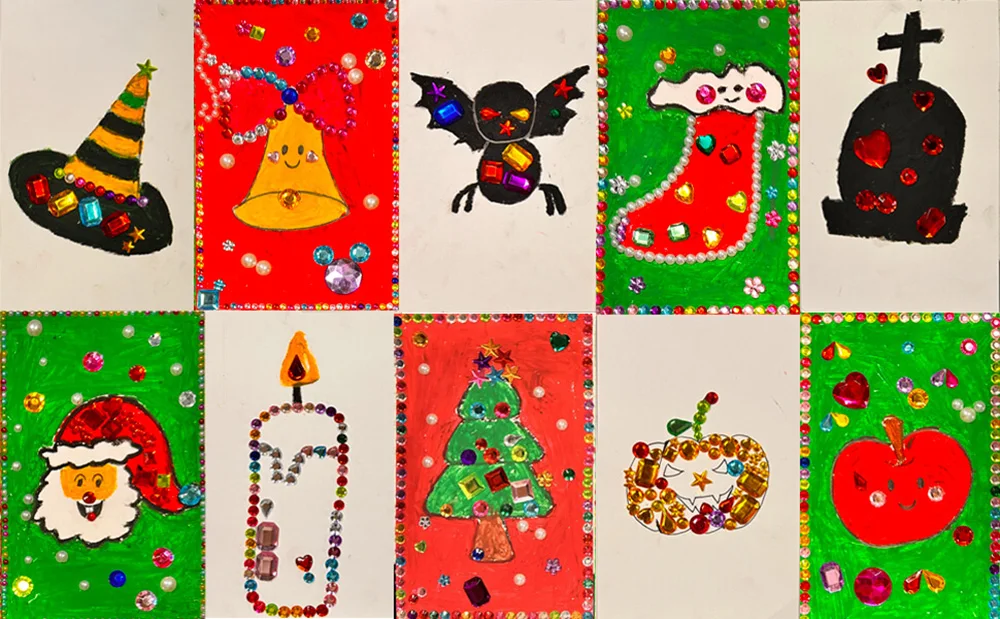 Kinder-Edelstein-Aufkleber, selbstklebend, Acryl-Strasssteine, verschiedene Formen, Kristall-Juwelen, DIY-Basteldekoration, Scrapbooking, Party, Festival – Detail 8
